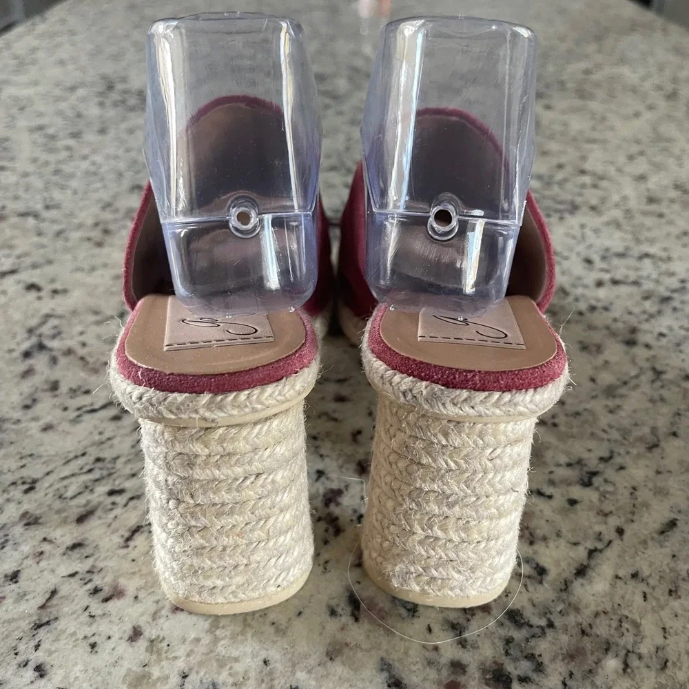 Gaimo Colette Espadrille Mule Women 41 Dark Ant Rose‎ Suede Sq Peep Toe Spain